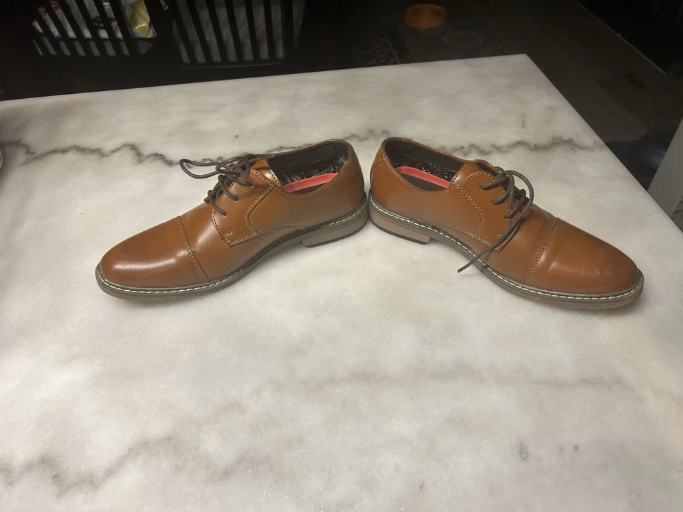 Bruno Marc Mens Size 6 Lined Lace Up Leather Oxford Dress Shoes Brown - Image 3 of 4