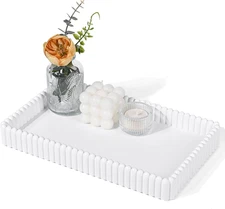 Rectangular Tray for Coffee Table,Modern Decorative Tray,White Concrete Trays,Ho