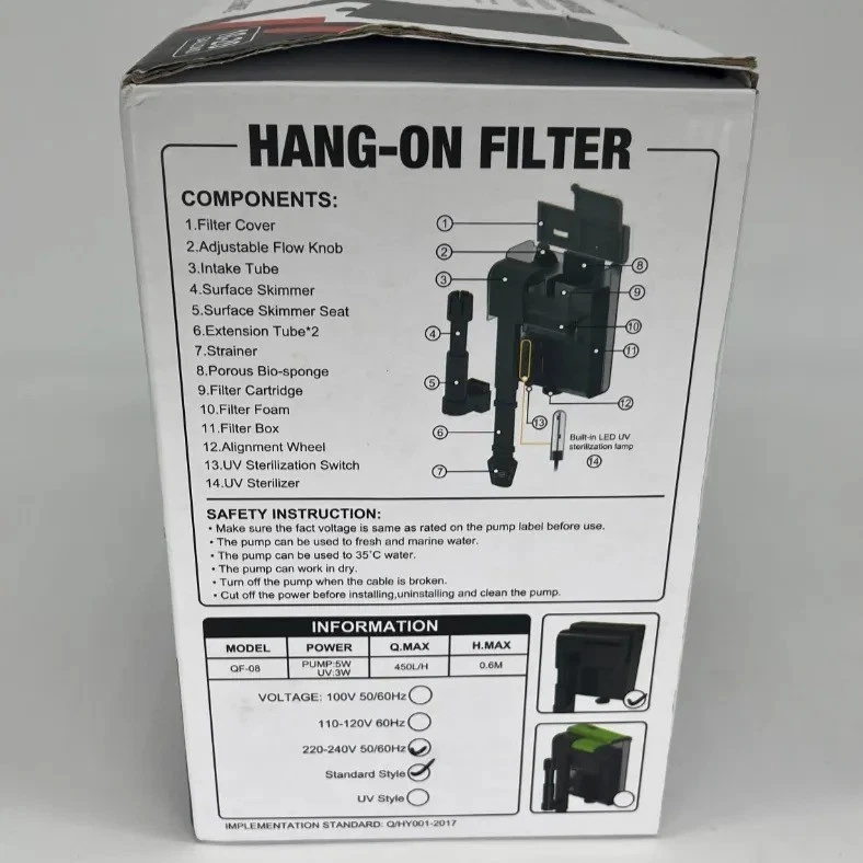 Filtro Acquario Esterno Hang-On 450 L/h 5 W – Con Lampada UV - Immagine 2 di 4