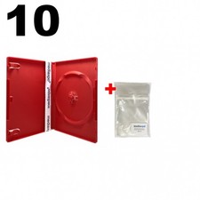 10 STANDARD Solid Red Color Single DVD Cases  100 OPP Bags