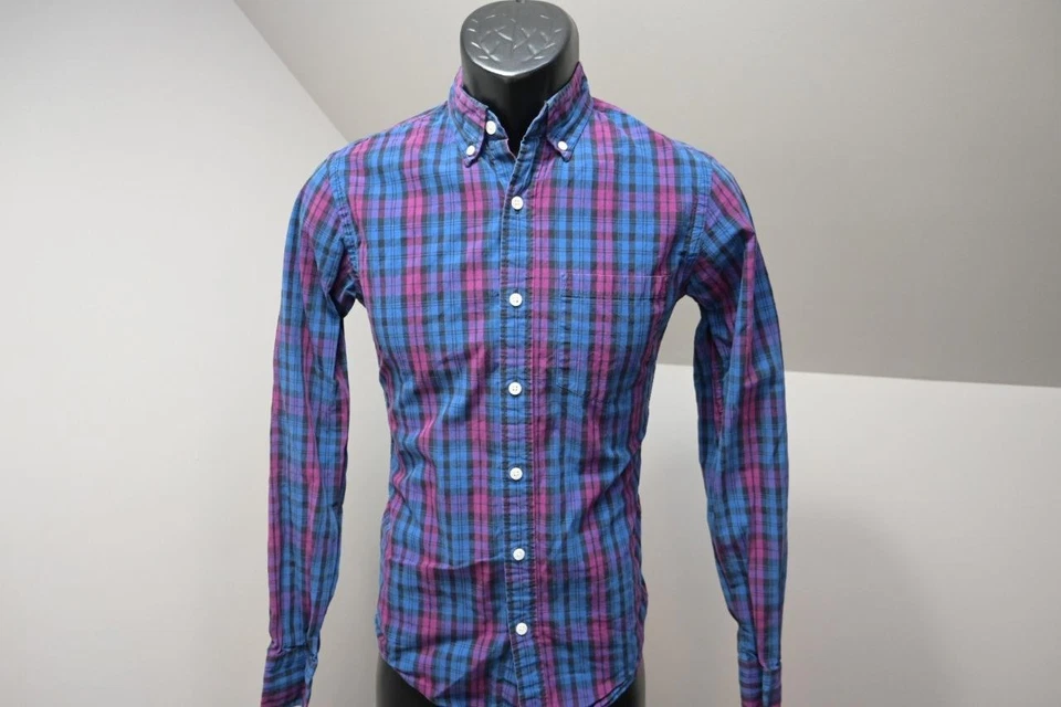J Crew Slim Fit Casual Button Up Dress Shirt Plaid Long Sleeve Mens XS XSMALL - Image 2 of 4