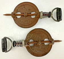 4 inch Cast Iron Stove Damper Flue - THE ADAMS Co. DUBUQUE IOWA DIAMOND Lot Of 2