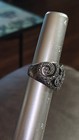 Vintage Filigree Swirl Sterling & Marcasite Ring, Size 6 — photo 3