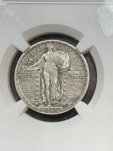 NGC XF45 1919 D STANDING LIBERTY QUARTER VERY TOUGH DATE GREAT EYE APPEAL