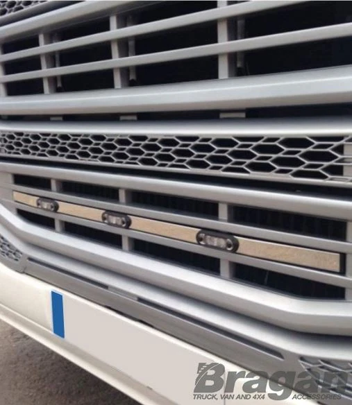 Grill Trim Piece Strip + White LED Lights For Volvo FH4 2013 - 2021 Truck Front