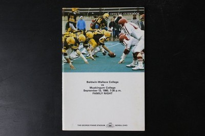 Baldwin-Wallace Muskingum College Football Program 1980 Guidebook Berea Ohio