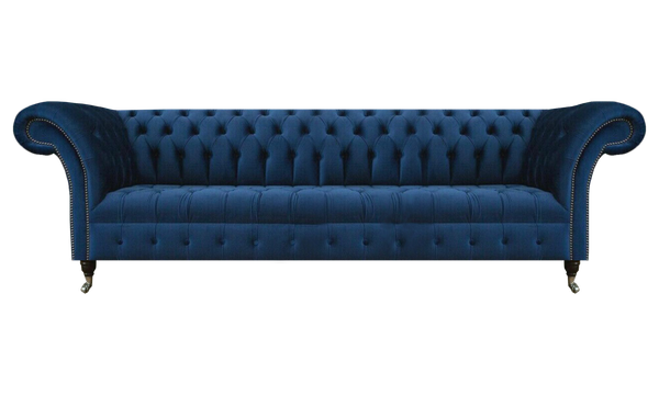 Blaue Chesterfield PolstermöBel Designer Textilcouch Modernes Stoffsofa-image