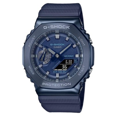CASIO G-SHOCK GM-2100N-2A BLUE/GRAY ''CASIOAK'' METAL BEZEL A/D WATCH
