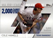 2017 Topps Major League Milestones #MLM16 Cole Hamels - BB