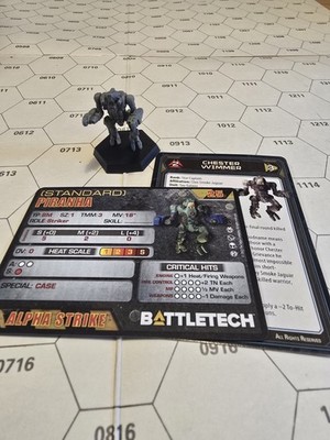BattleTech Piranha Miniatur + Karte BattleTech Classic & Alpha Strike