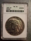1921 Peace Dollar AU50