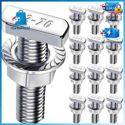 Hammerkopfschrauben M8x30 Edelstahl A2-70 12 Stück für PV Montage Zubehör