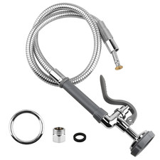 Commercial Sink Faucet Sprayer Kit, 44" SS Hose, 1.42 GPM, Universal Pre-Rinse