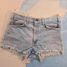 VTG 1980s Levi's Orange Tab Sz 14 31 x 2.5" Distressed Shorts Jorts SF Jeans USA