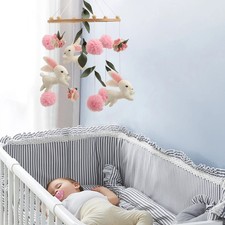 Bunny baby mobile girl crib decor nursery decor baby shower gift