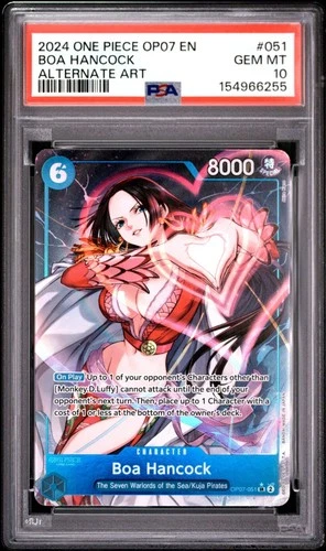 2024 One Piece OP07 EN Boa Hancock Alternate Art #051 PSA 10 GEM MINT