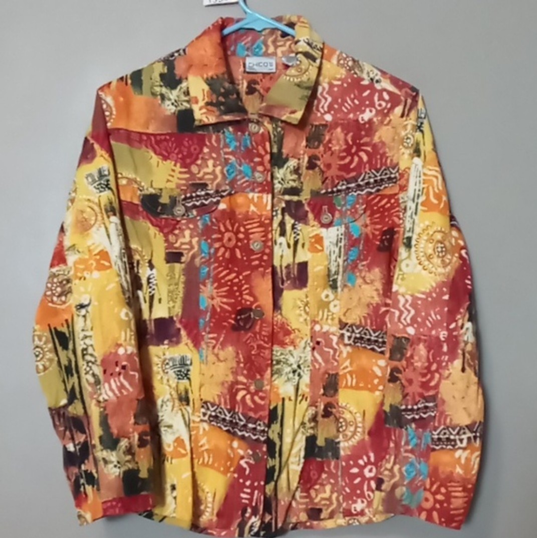 Chico's Multi Colored/Patterned Full Button Jacke… - image 1