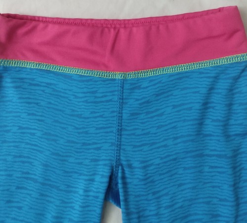 GIRLS NIKE DRI FIT PANTS SIZE 6 STRETCH POLYESTER SPANDEX BLUE MULTI COLOR - Picture 2 of 3