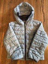 J.CREW Crewcuts Kids Blue Primaloft Puffer Jacket Size M 8-9 Sky Blue Hooded