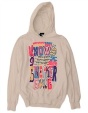 SNEAKER FREAK maglione donna oversize grafica con cappuccio UK 10 Small bianco BF33