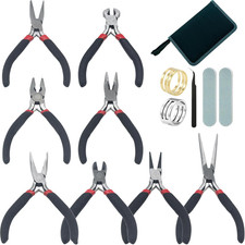 Jewelry Pliers Set 8PCS Crafting Tools Kit Wire Cutters Nose Pliers for Beading