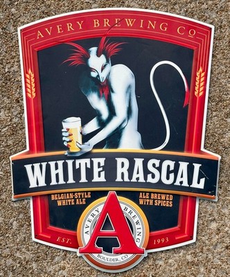 AVERY BREWING CO. WHITE RASCAL BEER COASTER BOULDER CO TIN TACKER