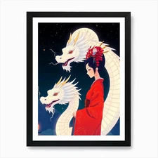 Mystical Fantasy Illustration 102 A Framed Wall Art Poster Canvas Print Picture