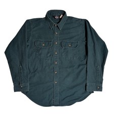 Vtg 70s Woolrich Chamois Flannel Shirt Mens Size L Long Sleeve Button Up