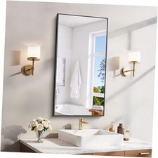 Bathroom Mirror 40"x20", Matte Bathroom Mirror for Over Sink 40"L x 20"W Black