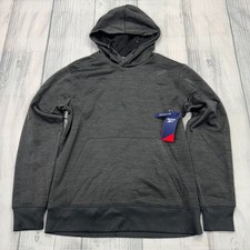 NWT Reebok Voyager Fleece Hoodie Sweatshirt S Black Heather Mens Gym Workout