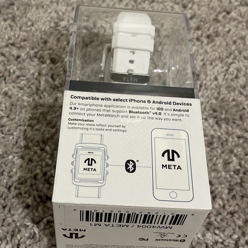 META M1 BLUETOOTH SMARTWATCH MW4004 Stainless Steel Case / Rubber Strap NEW - Picture 2 of 5