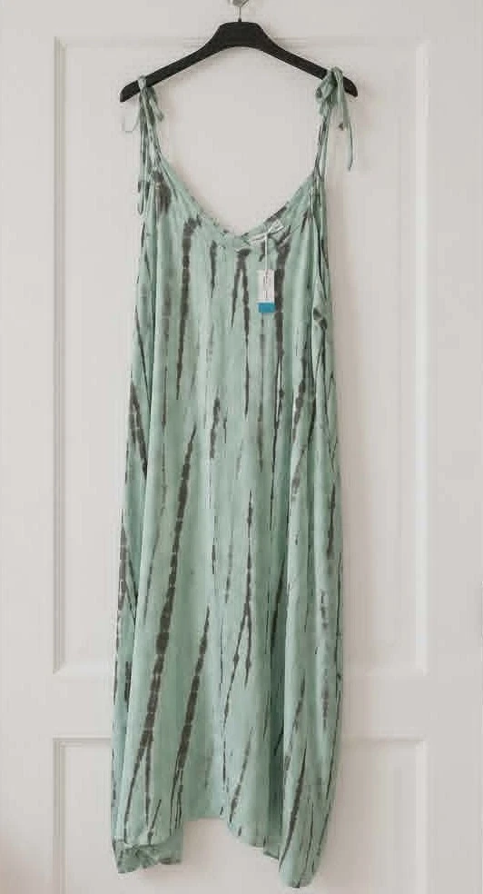 Aqua , TIe-dye swirl long summer dress FS 8/18
Opens in a new window or tab