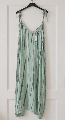 #ad Aqua TIe dye swirl long summer dress FS 8 18 GBP 27.99