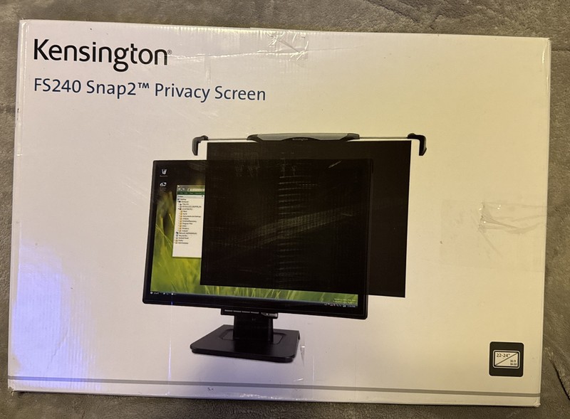 Kensington FS240 Snap2 Privacy Screen for 22-In to 24-in Widescreen 16:10 &16:9 