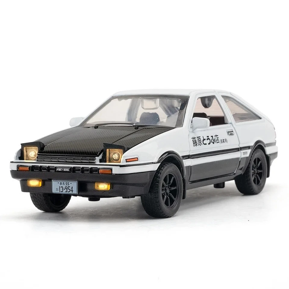 1/32 Initial D AE86 Toy Car Diecast Toyota Miniature Model Pull Back Sound Light - Image 3 of 4