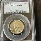 1944 D Silver Washington Quarter PCGS MS-65