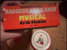 Collectible Raggedy Ann  Andy Crib Mobile, Plates,  Playing Cards