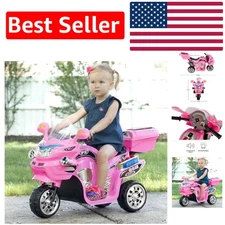 Lil' Rider Pink Electric Motorcycle - 3-Wheel Ride-On for Kids Ages 3-6