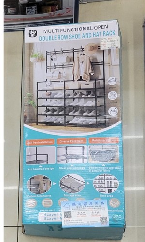 10-Tier Space-Saving Shoe Rack with Coat Hooks - Multifunctional Organizer Stand - Picture 7 of 7