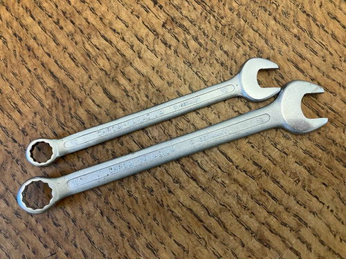 2x Chrome Vanadium 10mm & 13mm Combination Spanners West Germany