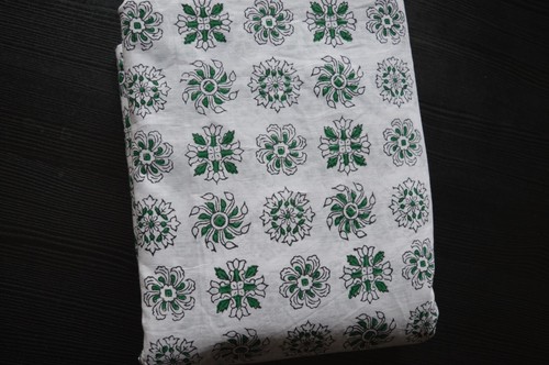 3 Yard Indian Cotton Floral Print Fabric Handmade Hand Block Print_905 - Picture 4 of 8