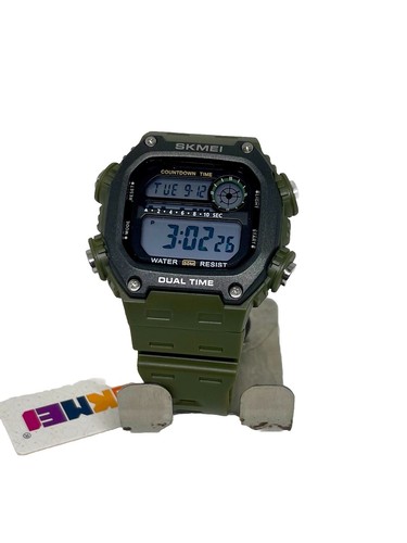 Men’s Digital Watch - Square Waterproof -Sports -LED with Date & Alarm - Picture 8 of 12