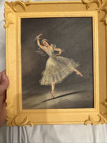 Pair of Vintage Carina Ballet Dancer Ballerina Framed Lithographs Wall Art Print - Picture 8 of 10