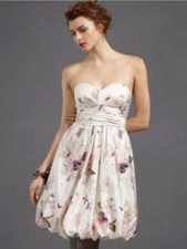 BHLDN Anthropologie Silk Ivory Butterfly Sweetheart Dress Size 2 $240 Wedding