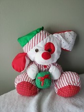 CHRISTMAS dog puffalumps Vintage Fisher Price 1991 w/Present 8125 Used