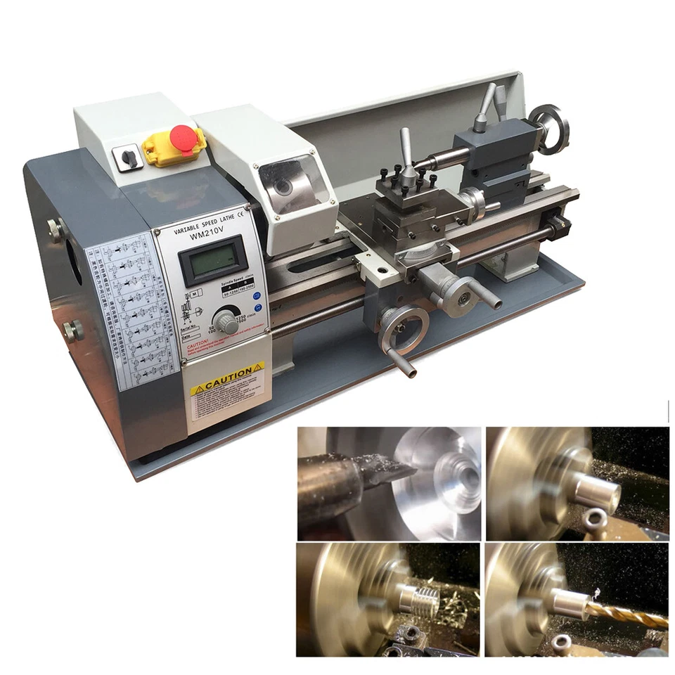 Actualización 750W Mini Torno de Metal 8" x 16" Motor Sin Escobillas 3 Mordazas 50-2500RPM MT3 220V Foto 4 de 4
