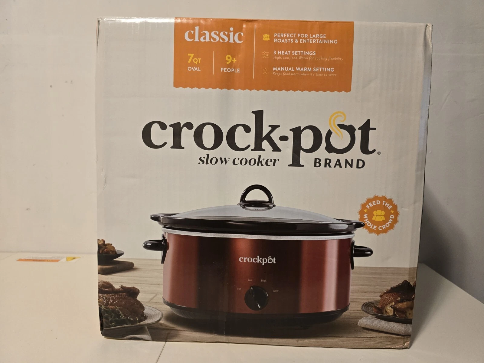 Crock-Pot SCV700KRNP 7 Qt Food Slow Cooker Home Cooking Kitchen Appliance, Red