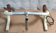 MANUBRIO IN ALLUMINIO 3TTT  BICICLETTA DA CORSA  D' EPOCA -con leve e piantone