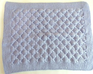 Hand Knitted Baby Blanket 4 Ply Lilac Wool Beautiful Pattern