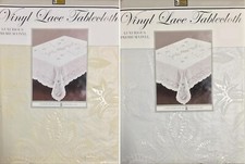 Luxury Floral Lace Tablecloth Smooth Vinyl Premium Heavy Duty